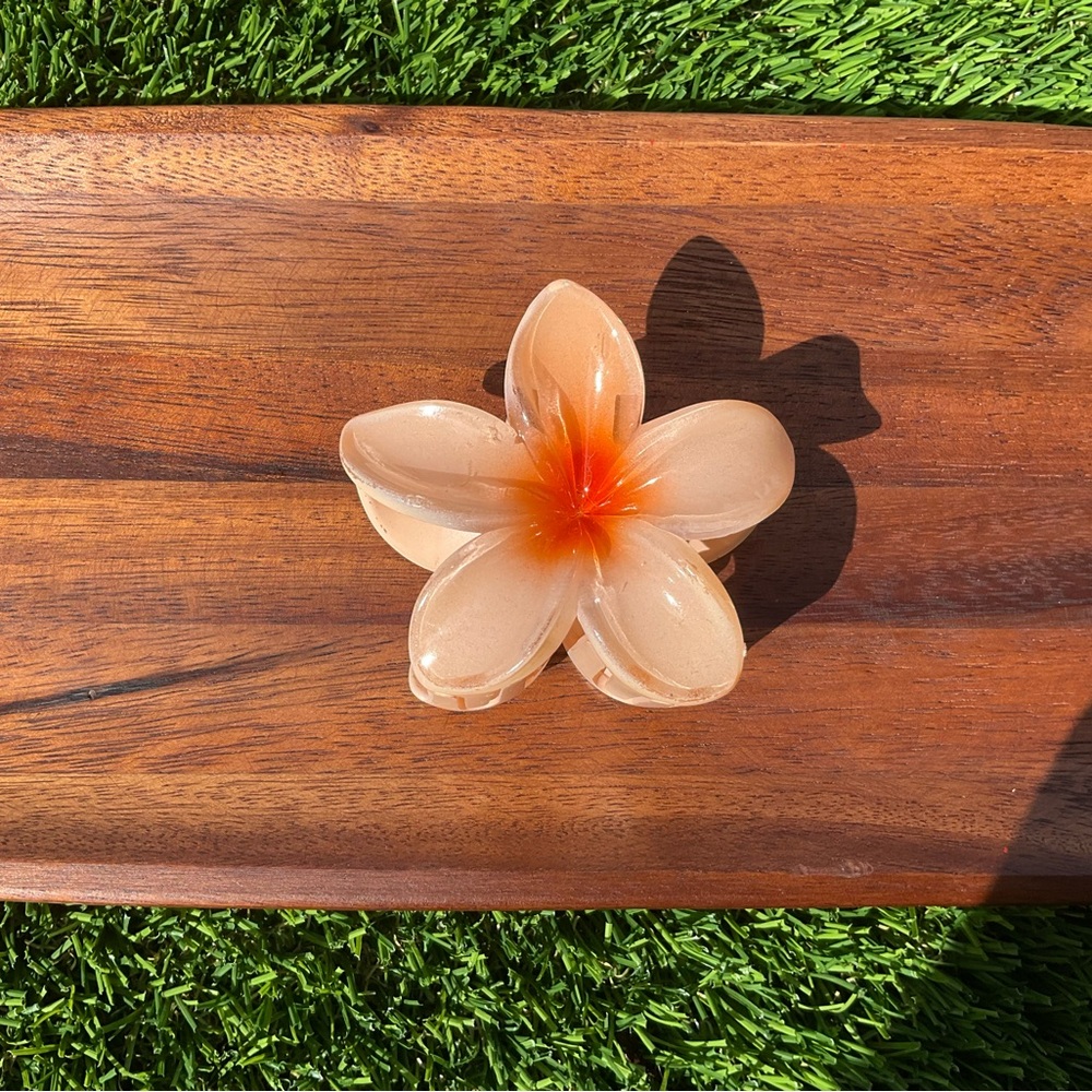 Orange Flower Hair Clip